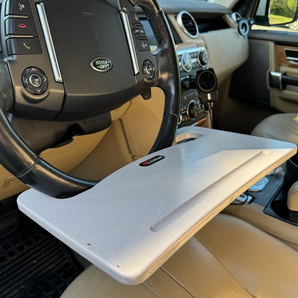 AUTOEXEC The Wheelmate Mobile Tabletop, Car Desk, Steering Wheel Tray, Grey